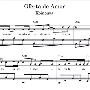 Imagem de capa para o Ebook Oferta de Amor (Koinonya) - Partitura para PIANO