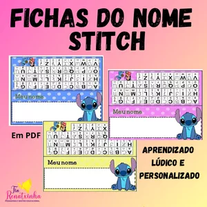 Imagem de capa para o Ebook Fichas do Nome Stitch 