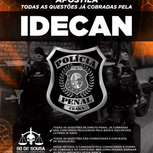Imagem de capa para o Ebook Apostila de questões COMENTADAS de Direito Penal IDECAN