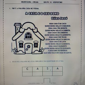 Imagem de capa para o Ebook Sequência Didática "A casa e seu dono" de Elias José