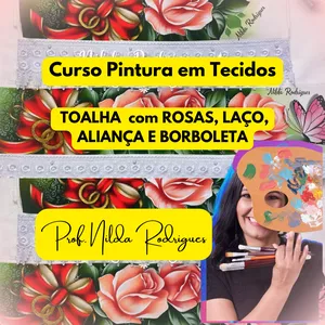Imagem de capa para o Curso online Curso toalha buque de rosas com laço e borboleta