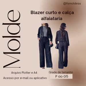 Imagem de capa para o Ebook Molde blazer curto e calça alfaiataria 