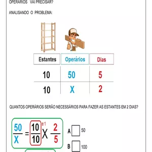 Imagem de capa para o Ebook ATIVIDADE ADAPTADA MATEMÁTICA- REGRA DE TRÊS