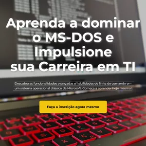 Imagem de capa para o Curso online Domine a Tecnologia Clássica: Curso Online de MS-DOS para Aprender Habilidades de Linha de Comando!