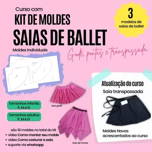 Imagem do curso 3 Saias de Ballet - curso com moldes