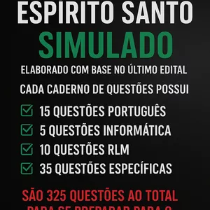 Imagem de capa para o Ebook Pacote com 5 Simulados – Polícia Penal ES