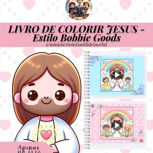 Imagem de capa para o Ebook Bobbie Goods Cristão - 💎 LIVRO DE COLORIR JESUS – ESTILO BOBBIE GOODS
