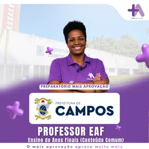 Imagem de capa para o Curso online [CAMPOS - EAF] Preparatório Campos de Goytacazes - Professor  EAF  Ensino de Anos Finais (Conteúdo Comum)
