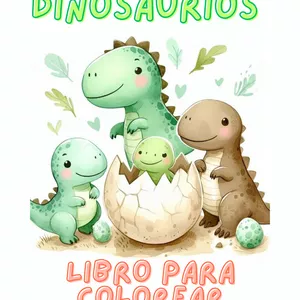 Imagen de portada para Ebook Libro para Colorear Dinosaurios - Láminas Ilustradas en Blanco y Negro 