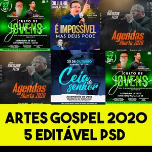 Imagem de capa para o Curso online Artes Gospel 2022 - Editável Psd - Para Igrejas Agendas e Cultos