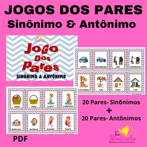 Imagem de capa para o Ebook JOGO DOS PARES- SINÔNIMO &amp; ANTÔNIMO 