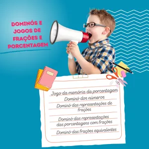 Imagem de capa para o Ebook Dominós e Jogos de frações e porcentagem