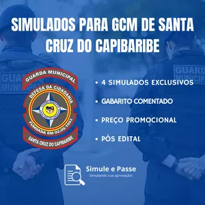 Imagem de capa para o Ebook 4 SIMULADOS PARA GCM DE SANTA CRUZ DO CAPIBARIBE