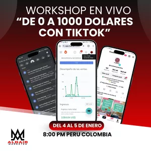 Imagen de portada para Evento online WorkShop en Vivo "De 0 a 1000 Dolares con Tiktok"