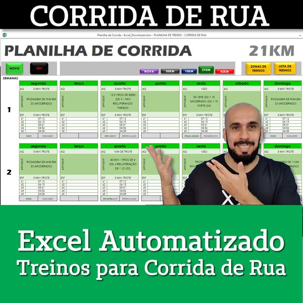 Planilha para Corrida de Rua - Excel Automatizado - Rodrigo Michel