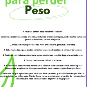 Imagem de capa para o Ebook 6 receitas de perder peso de forma saudável 