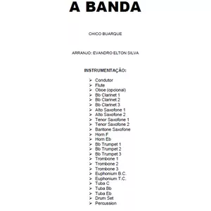 Imagem de capa para o Ebook A BANDA - ARRANJO PARA BANDA DE MÚSICA