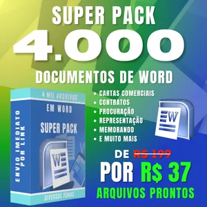 Imagem de capa para o Ebook PACK 4 MIL DOCUMENTOS EM WORD