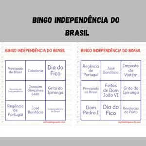 Imagem de capa para o Ebook BINGO DE HISTÓRIA INDEPENDÊNCIA DO BRASIL