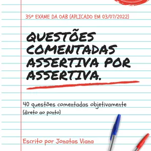 Imagem de capa para o Ebook QUESTÕES COMENTADAS ASSERTIVA POR ASSERTIVA 35 exame vol 1