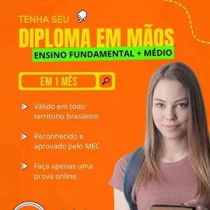 Imagem do curso ENSINO MÉDIO EM 1 MÊS! APENAS UMA PROVA ONLINE!