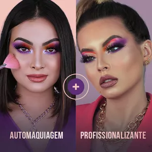 Curso Automaquiagem Esfumado Colorido + Profissional Semi Cut Colorido