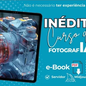 Imagem de capa para o Ebook CURSO DE FOTOGRAFIA IA