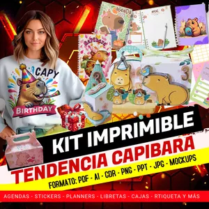 Imagen de portada para Curso online MEGA KIT IMPRIMIBLE - PAPELERÍA CAPIBARA 2025