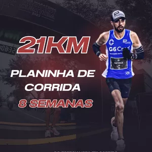 Imagem de capa para o Ebook PLANILHA DE CORRIDA - 21KM - 8 semanas de treinos 