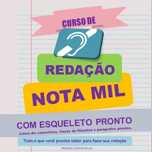 Curso Curso de Redação Nota Mil Com Esqueleto Pronto para Pessoa com Deficiência Auditiva