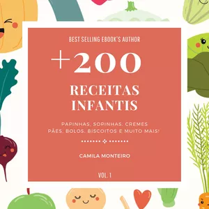Imagem de capa para o Ebook E-Book +200 Receitas Infantis