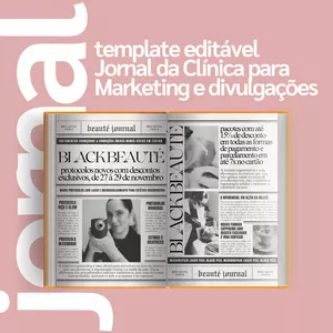 Imagem de capa para o Ebook Jornal para Marketing da Clínica TEMPLATE EDITÁVEL - Bella Beauté