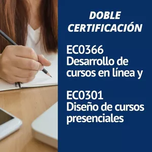Imagem principal do produto Doble evaluación con fines de certificación en estándares de competencia EC0366 y EC0301