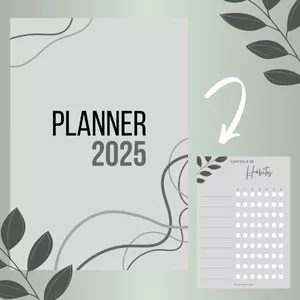 Imagem de capa para o Ebook Planner do Estudante/Cinza 2025