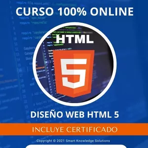 Imagen principal del producto Curso completo 100% Online de Diseño Web HTML5 incluye libro y certificado