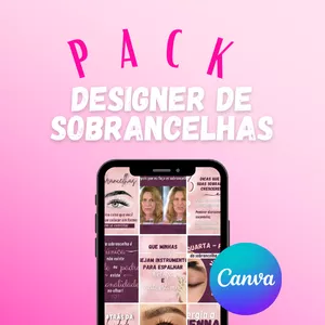Imagem de capa para o Curso online Pack Canva - Designer de Sobrancelhas