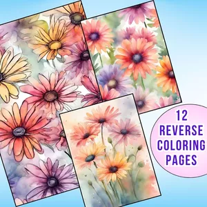 Imagem de capa para o Curso online Desperte a Sua Criatividade com Páginas de Colorir Reversas de Flores Transvaal Daisy