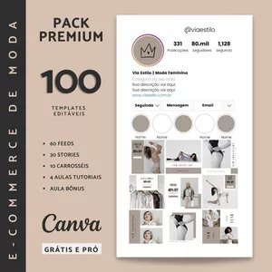 Imagem do curso Pack canva premium - Ecommerce de Moda