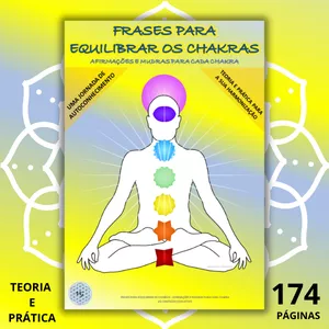 Imagem de capa para o Ebook FRASES PARA EQUILIBRAR OS CHAKRAS. Afirmações e Mudras para cada chakra.
