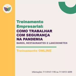 Imagem de capa para o Curso online Treinamento: Como trabalhar com segurança na pandemia em bares, restaurantes e lanchonetes
