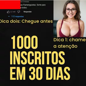 Imagem de capa para o Ebook 1000 inscritos no Youtube - Chega de patinar - Comece a trabalhar sério - Sem técnicas fora da realidade