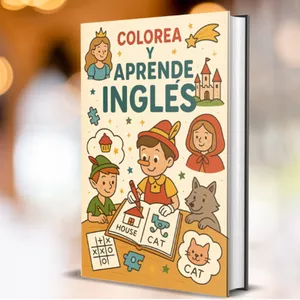 Imagen de portada para Curso online Colorea y Aprende Inglés: 50 Actividades Mágicas para niños✨🎨📖