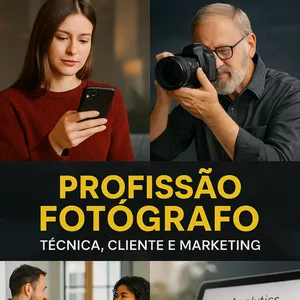 Imagem de capa para o Curso online Profissão Fotógrafo: Técnica, Cliente e Marketing
