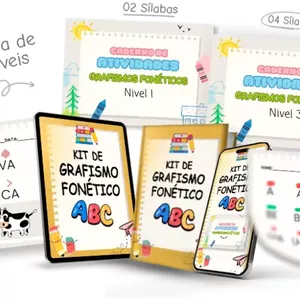 Imagem de capa para o Ebook  Kit Atividades Grafismo Fonético