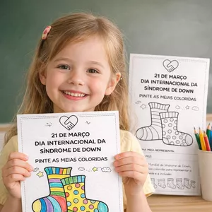 Imagem de capa para o Ebook 🧦 ATIVIDADE – DIA DA SÍNDROME DE DOWN (IMPRIMÍVEL)