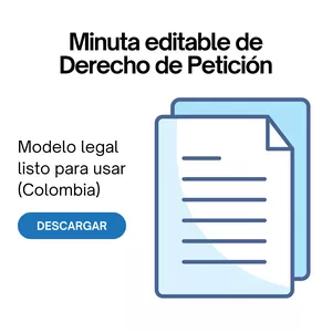 Imagen de portada para Ebook Minuta editable de Derecho de Petición – Modelo legal listo para usar (Colombia)