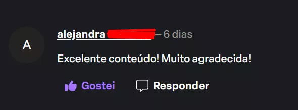 Depoimento de aluna