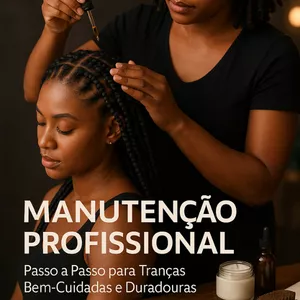 Imagem de capa para o Ebook E-book Manutenção Profissional: Passo a Passo para Tranças Bem-Cuidadas e Duradouras