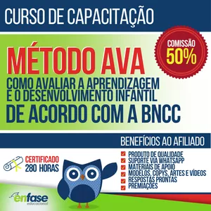 Imagem do curso (Cód 18) Método AVA: Como avaliar a aprendizagem e o desenvolvimento Infantil de acordo com a BNCC