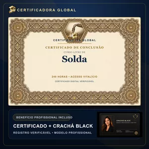 Imagem do curso 🔥 BOLSA 100% [APLICADA] - [MATRÍCULA] CURSO DE FORMAÇÃO EM SOLDA - ACESSO VITALÍCIO - CRACHÁ BLACK + REGISTRO - CASHBACK R$ 25 - BÔNUS APOSTILA EXTRA - CG